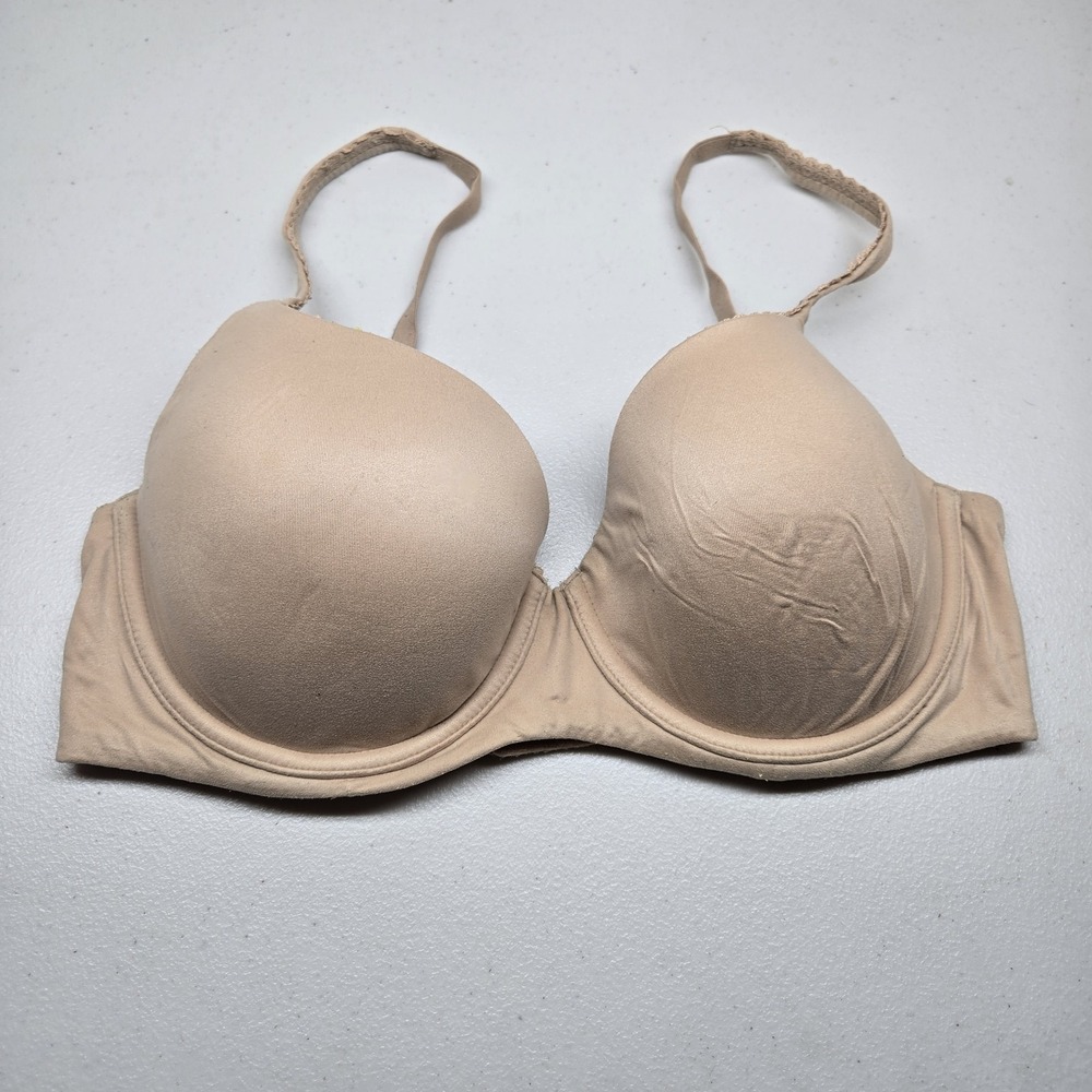 Victoria's Secret Women Bra 34DD Beige Body By Victoria T Shirt Underwired READ